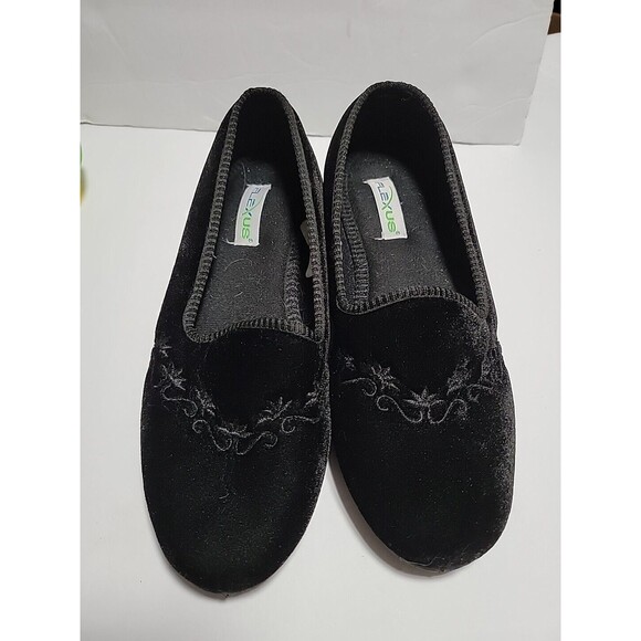 Flexus by Spring Step Women 41  Roseloud Ballet Flat Black Shoe Slip On Cushion - Picture 1 of 7